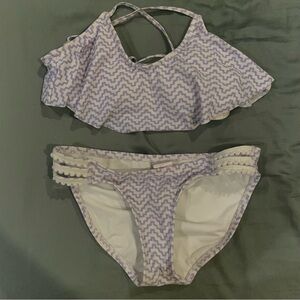 Xhilaration Purple and White Chevron Bikini